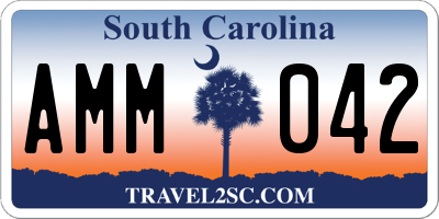 SC license plate AMM042