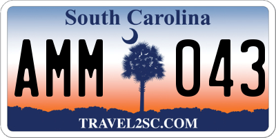 SC license plate AMM043