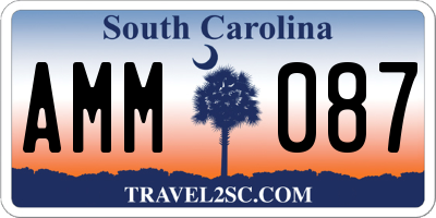 SC license plate AMM087
