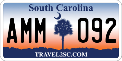 SC license plate AMM092