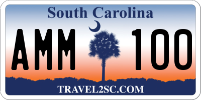 SC license plate AMM100