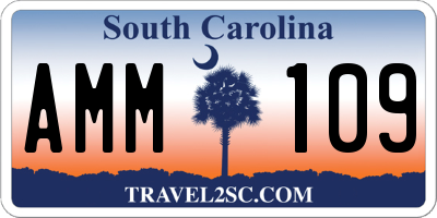 SC license plate AMM109