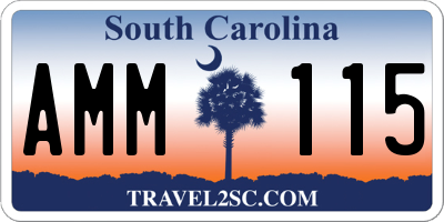 SC license plate AMM115