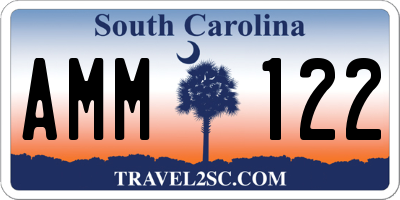 SC license plate AMM122