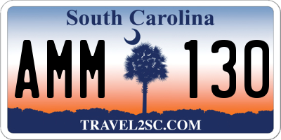 SC license plate AMM130