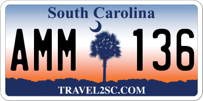 SC license plate AMM136