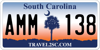 SC license plate AMM138