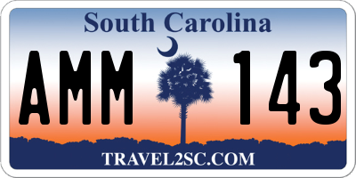 SC license plate AMM143