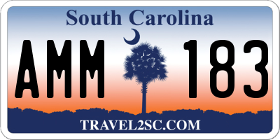 SC license plate AMM183