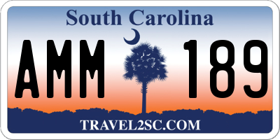 SC license plate AMM189