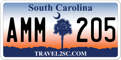 SC license plate AMM205