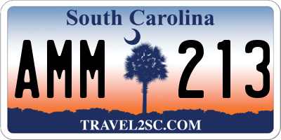 SC license plate AMM213