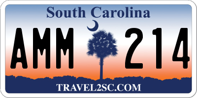 SC license plate AMM214