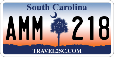 SC license plate AMM218