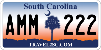 SC license plate AMM222
