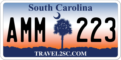 SC license plate AMM223