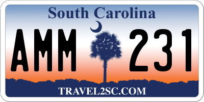 SC license plate AMM231