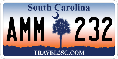 SC license plate AMM232