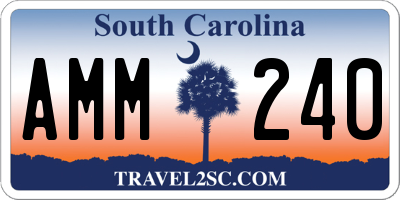 SC license plate AMM240