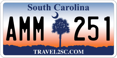 SC license plate AMM251