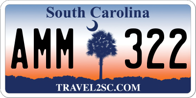 SC license plate AMM322
