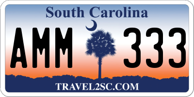 SC license plate AMM333