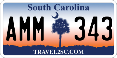 SC license plate AMM343