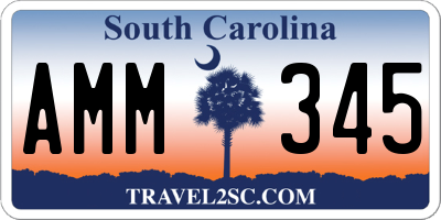 SC license plate AMM345