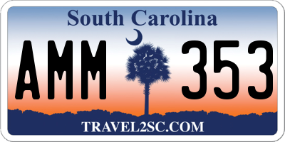SC license plate AMM353