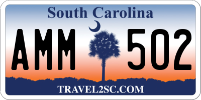 SC license plate AMM502