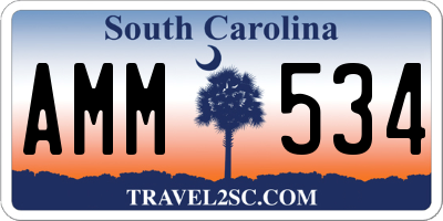 SC license plate AMM534
