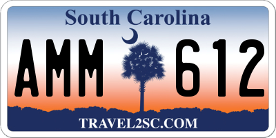SC license plate AMM612