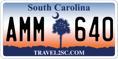 SC license plate AMM640