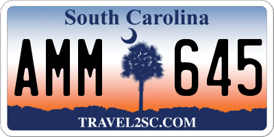 SC license plate AMM645