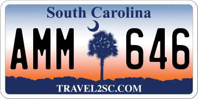 SC license plate AMM646