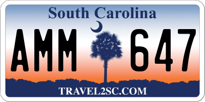 SC license plate AMM647