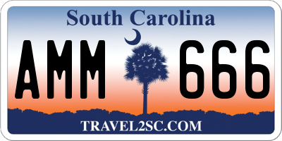 SC license plate AMM666