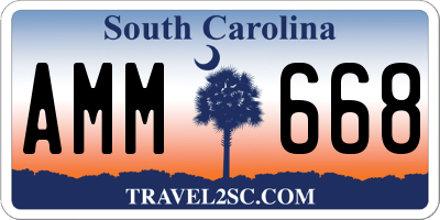 SC license plate AMM668