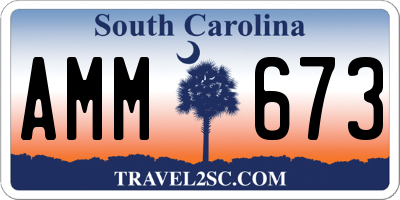 SC license plate AMM673