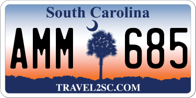 SC license plate AMM685