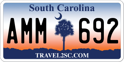 SC license plate AMM692