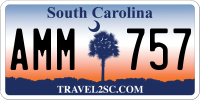SC license plate AMM757