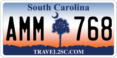 SC license plate AMM768