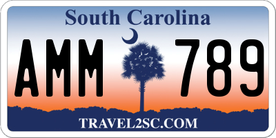SC license plate AMM789