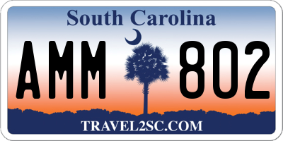 SC license plate AMM802