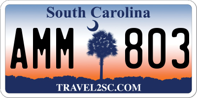 SC license plate AMM803