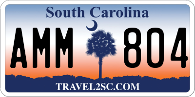 SC license plate AMM804