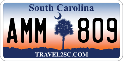SC license plate AMM809