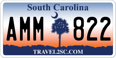 SC license plate AMM822