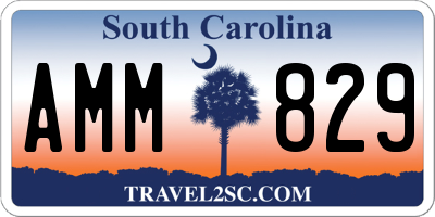 SC license plate AMM829